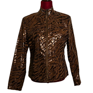 Birch Hill Faux Leather Animal Print Jacket Size: Medium NWT